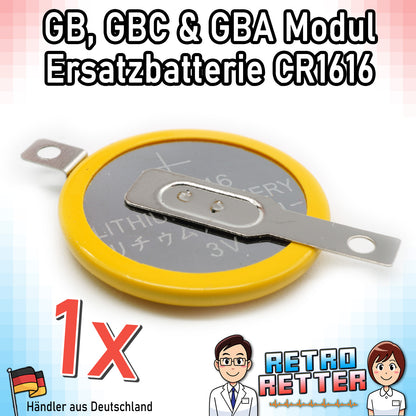 CR1616 / CR2025 Knopfzellen Batterie mit Lötfahne für GAME BOY Modul Speicherstand