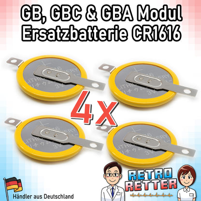 CR1616 / CR2025 Knopfzellen Batterie mit Lötfahne für GAME BOY Modul Speicherstand