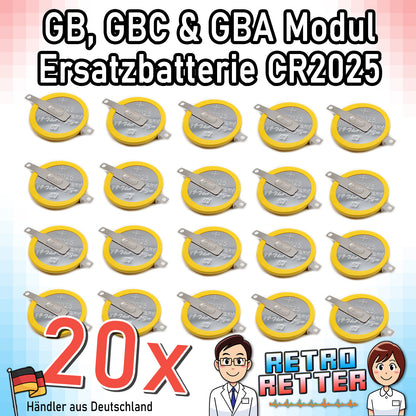 CR1616 / CR2025 Knopfzellen Batterie mit Lötfahne für GAME BOY Modul Speicherstand