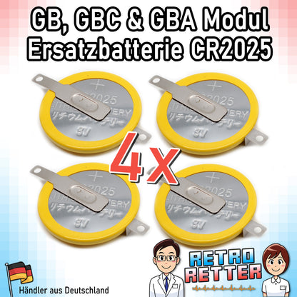 CR1616 / CR2025 Knopfzellen Batterie mit Lötfahne für GAME BOY Modul Speicherstand