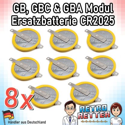 CR1616 / CR2025 Knopfzellen Batterie mit Lötfahne für GAME BOY Modul Speicherstand
