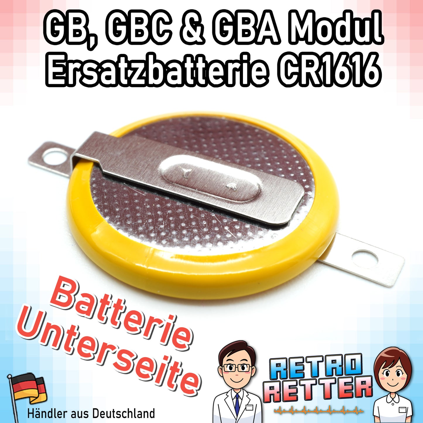 CR1616 / CR2025 Knopfzellen Batterie mit Lötfahne für GAME BOY Modul Speicherstand