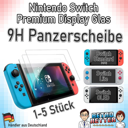 2x Display Panzerfolie für Nintendo Switch Konsolen (V1/V2/Lite/OLED)